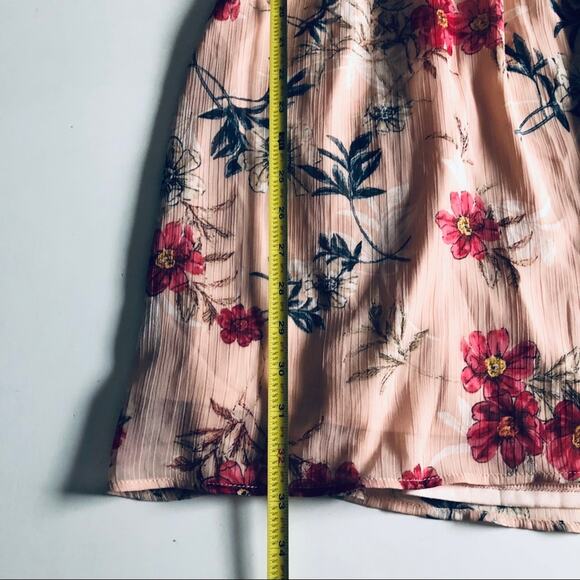 NEW Xhilaration Women's M Floral Pink Flowy Dress Chiffon Spring - Picture 11 of 12